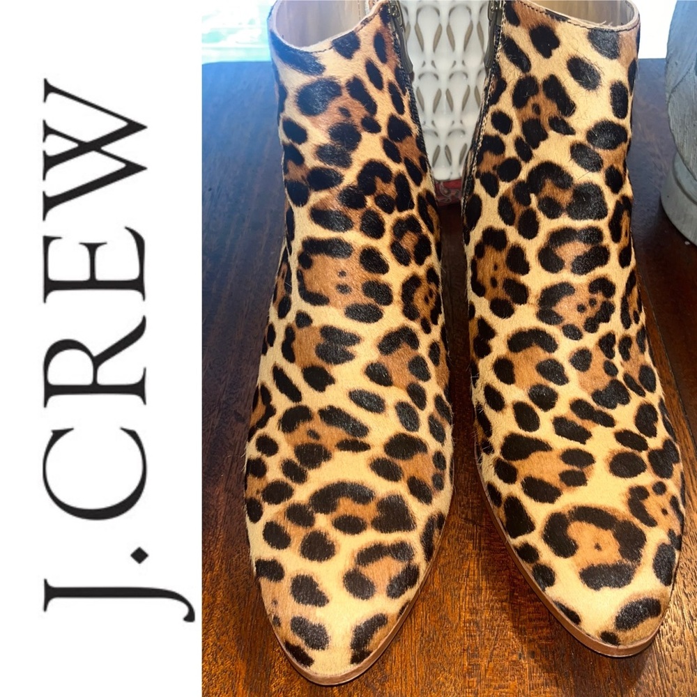 J. Crew Animal Print Ankle Booties